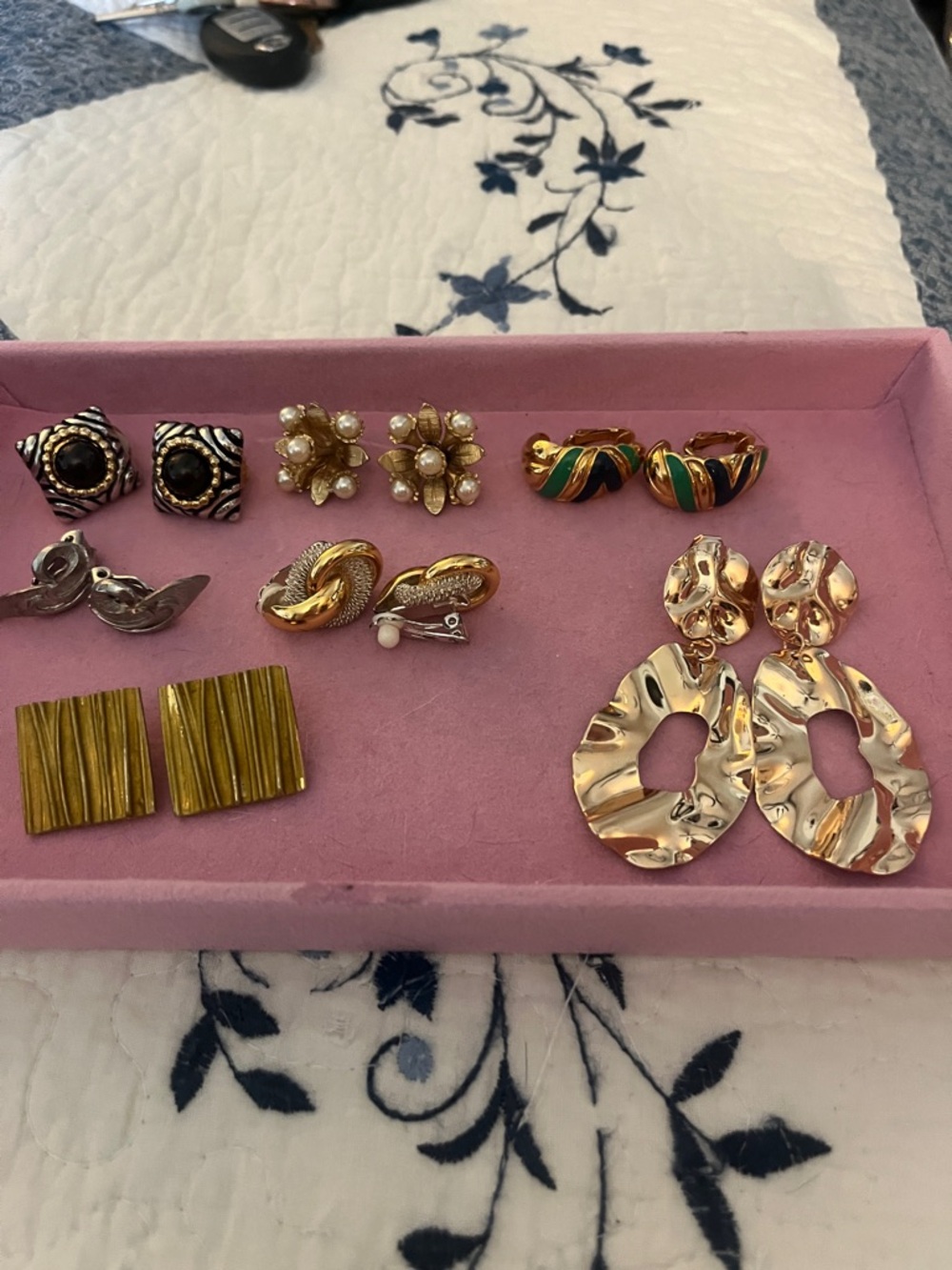 Vintage Clip On Earrings Jewelry Lot 7 Pairs